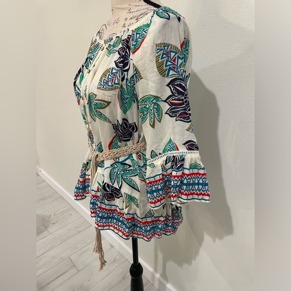 Democracy Cream 3/4 Sleeve Ruffled Blouse - Picture 7 of 9